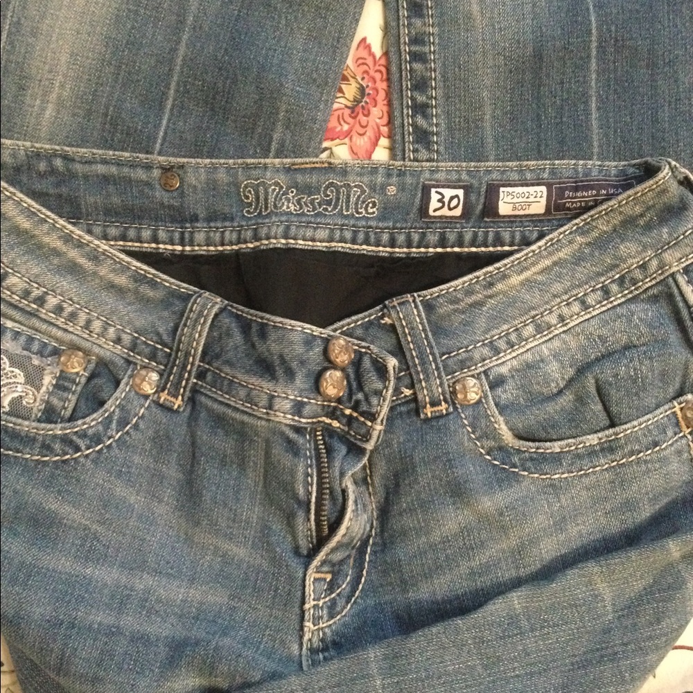 Miss Me Jeans with White lace detail